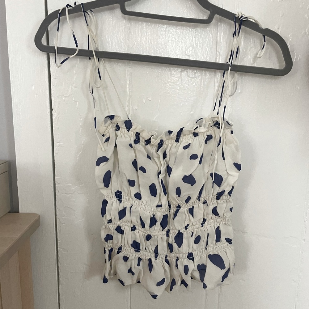 Reformation Blue Spotted Cami